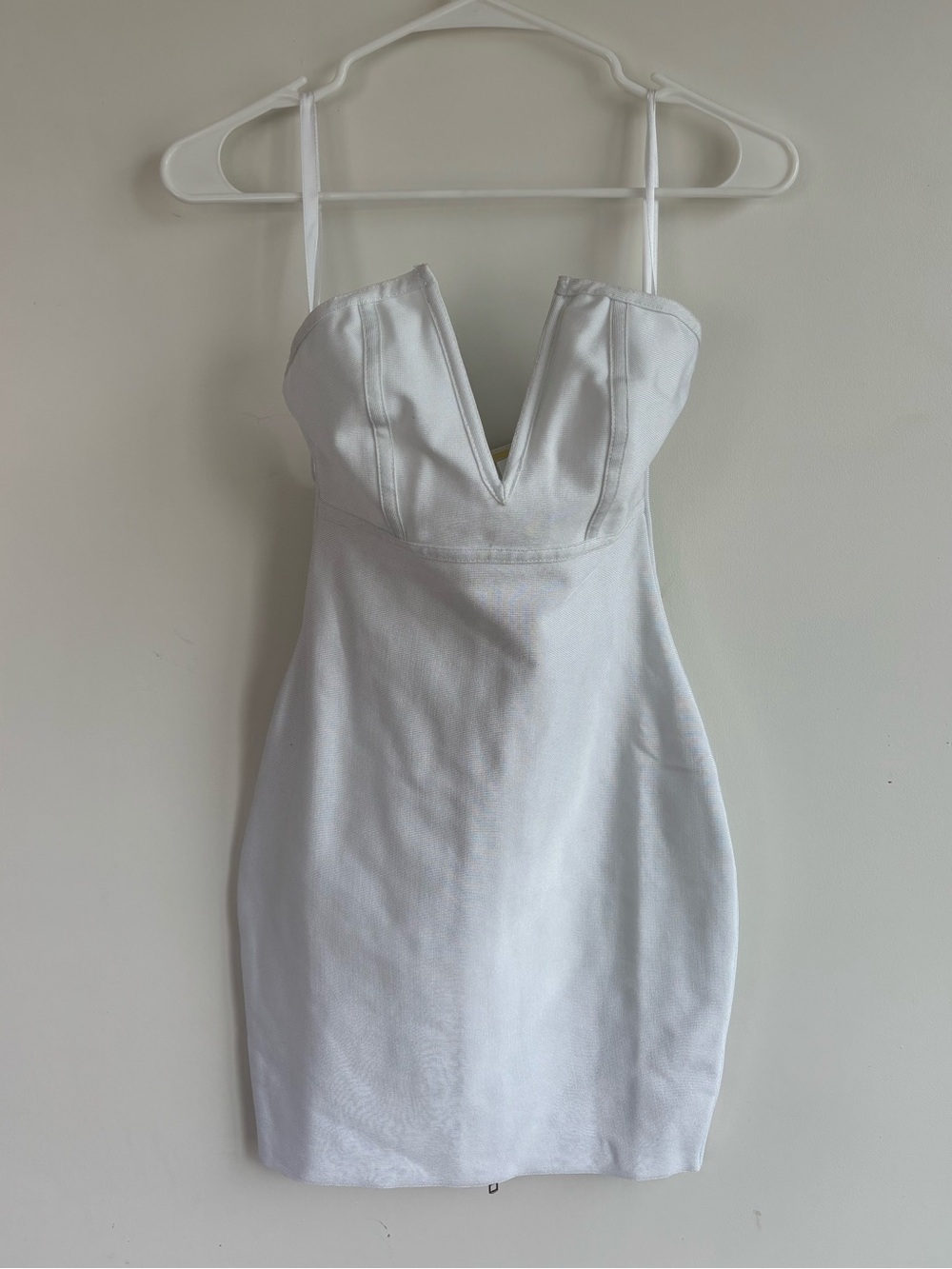 by the way. White V-Plunge Mini Dress